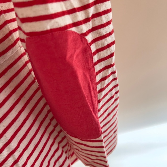 Rebecca Taylor red and off-white striped, long-sleeve mariner T, peplum - Picture 9 of 11